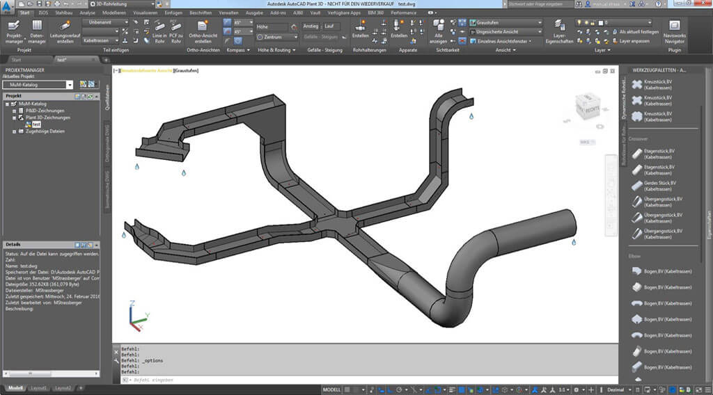 MuM Plant Suite Kabeltrasse Lüftungsschacht