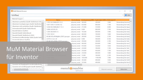 MuM Material Browser für Inventor