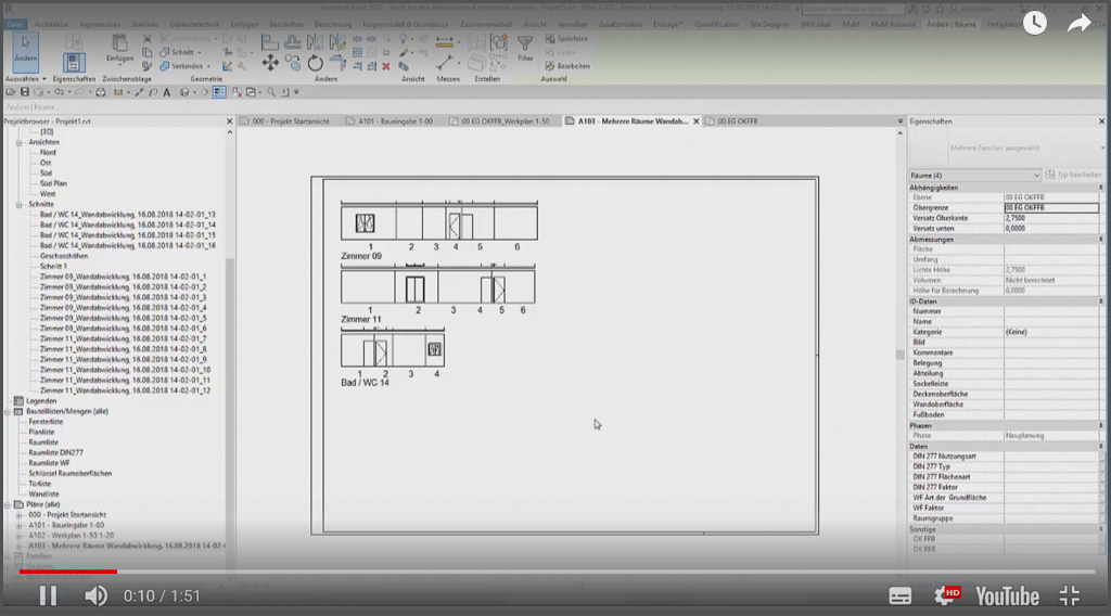 In nur wenigen Sekunden Wandabwicklungen für mehrere Räume erzeugen